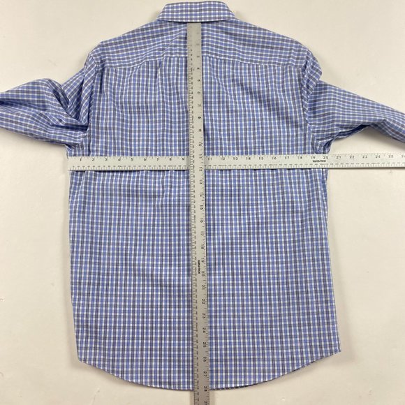 NWOT UNTUCKit Slim Fit Wrinkle Free Shirt Mens Medium Blue Black Gingham Check - Picture 5 of 10